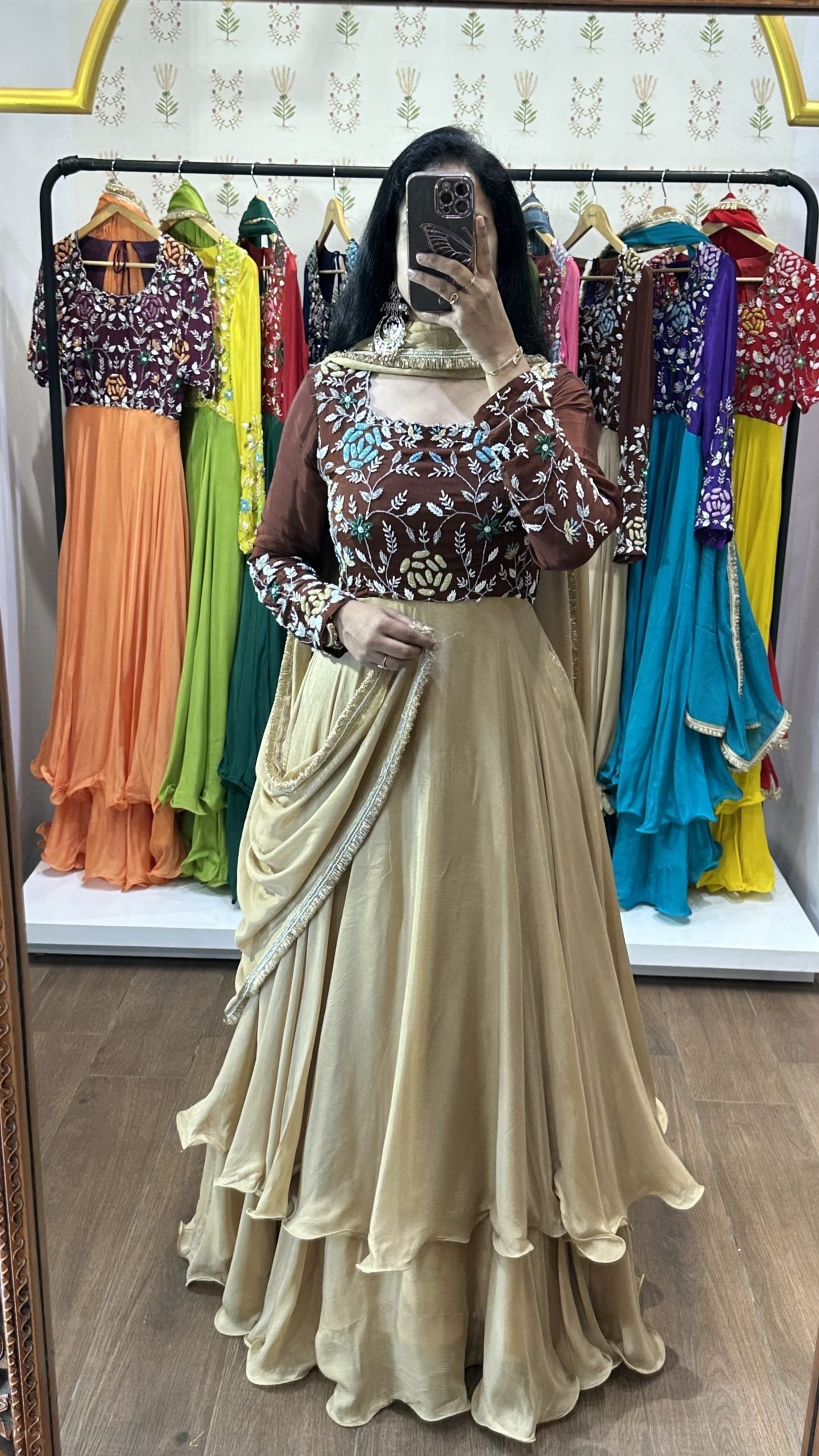 Nitya – Maroon & Cream