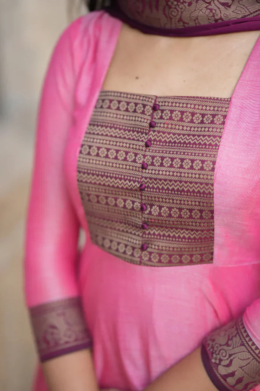 Menaka Series  collection Pure cotton temple Anarkali