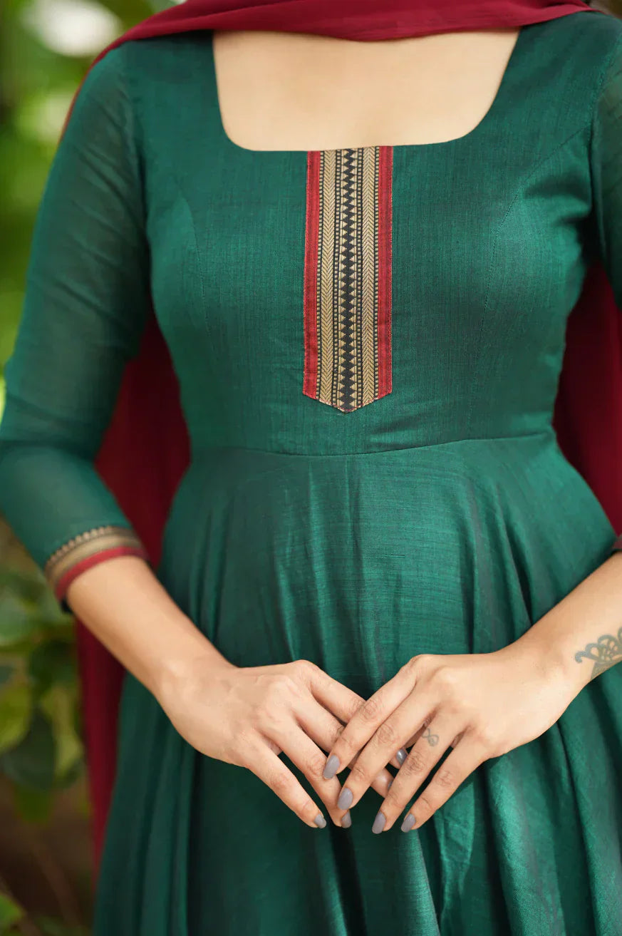 Avani collection Pure cotton temple Anarkali