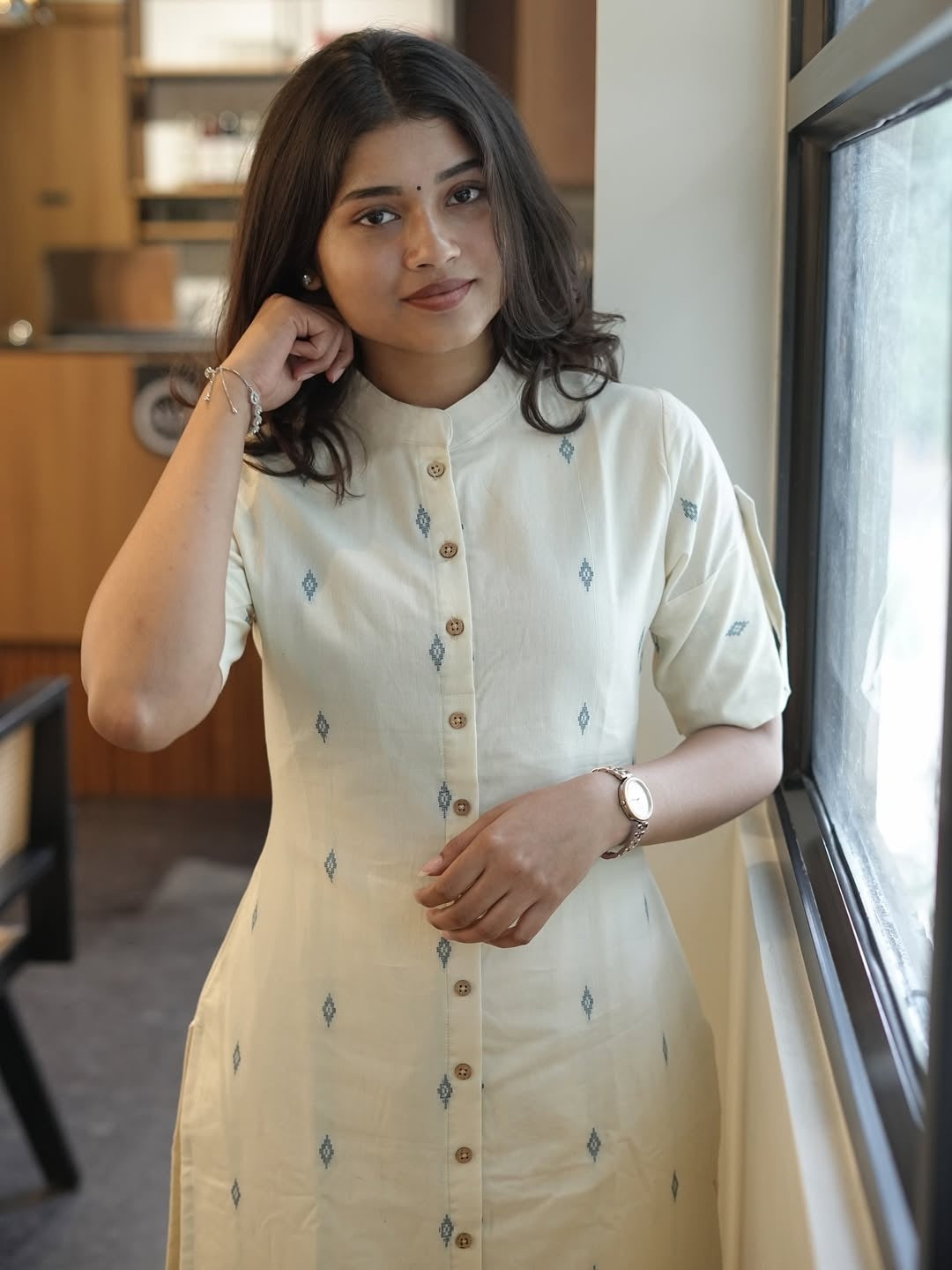 Classy Pure Cotton Coord With Diamond Butta Detailing