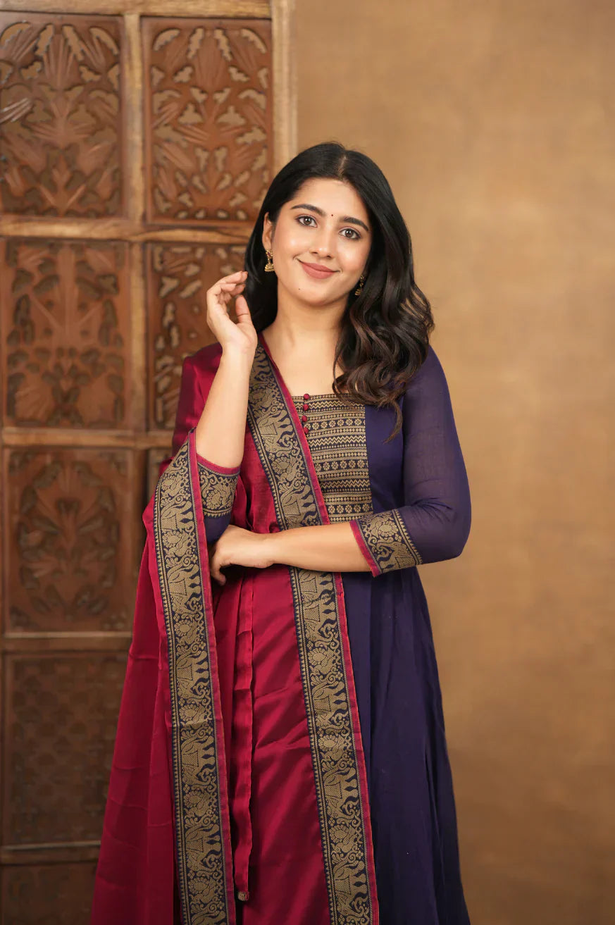 Pure Cotton Temple Anarkali